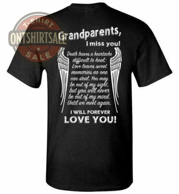 Grandparents I Miss You T Shirt Black S 1